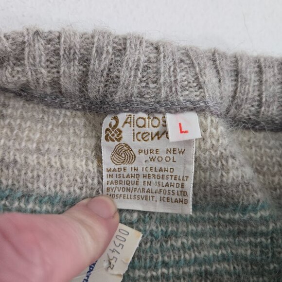 NWT Alafoss Iceland Icewool Nordic Wool Sweater Sz L 44-46 Vintage Ski Oversized - Picture 7 of 11